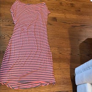 Ella moss peach/grey striped dress